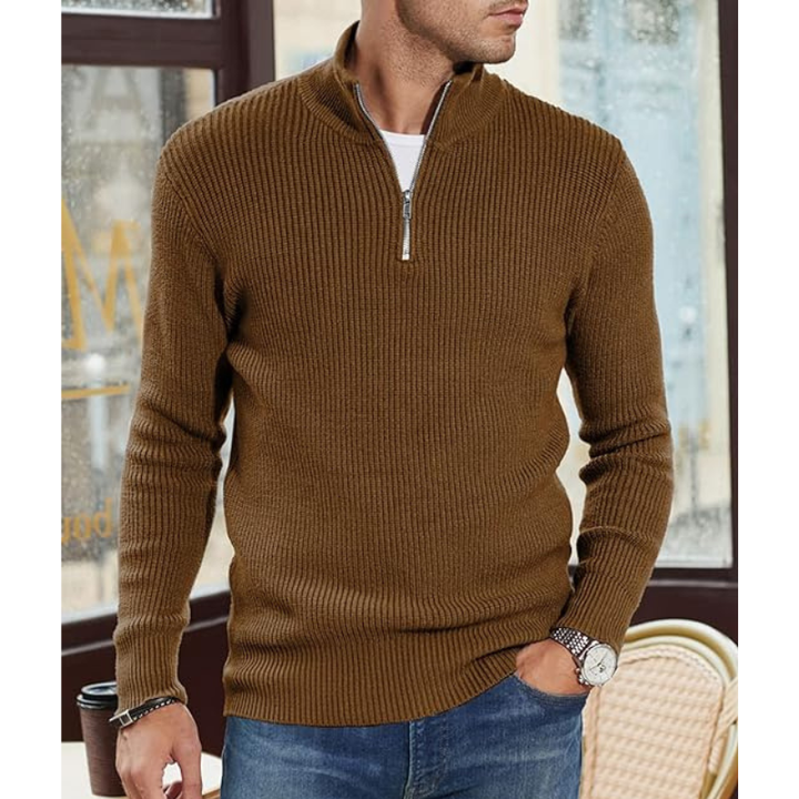 Men's Sweatshirt | Modern Half Zip Sweater | Winter Mens Clothing