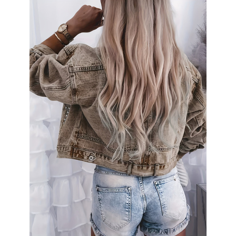 Women’s Jacket | Denim Casual Clothing | Button Front