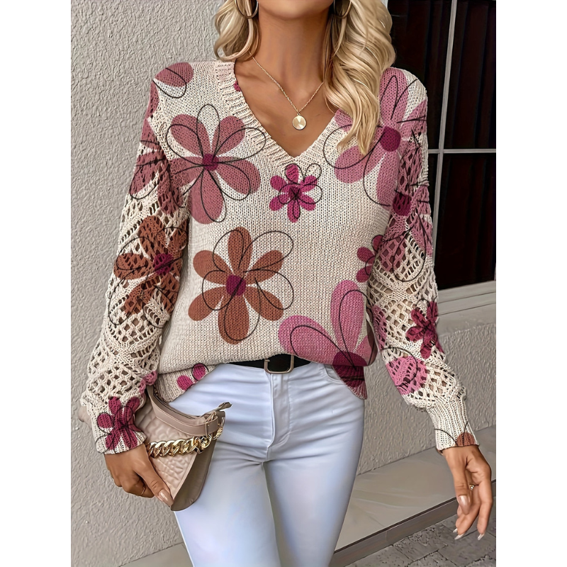 Women’s Jumper | Chic Clothing | V Neck & Long Sleeve