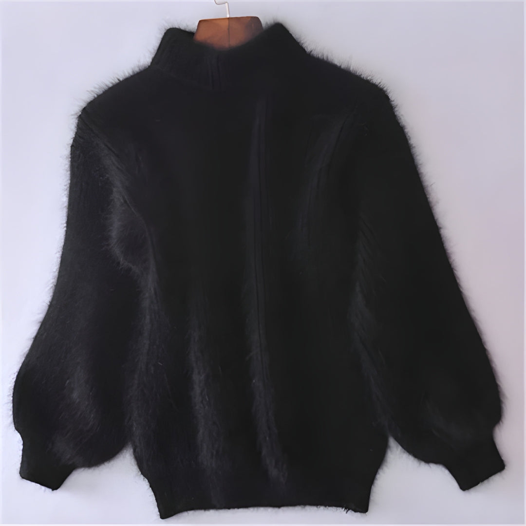 Women’s Turtleneck Sweater | Thick Knit with Lantern Sleeves | Winter Style | Polyester