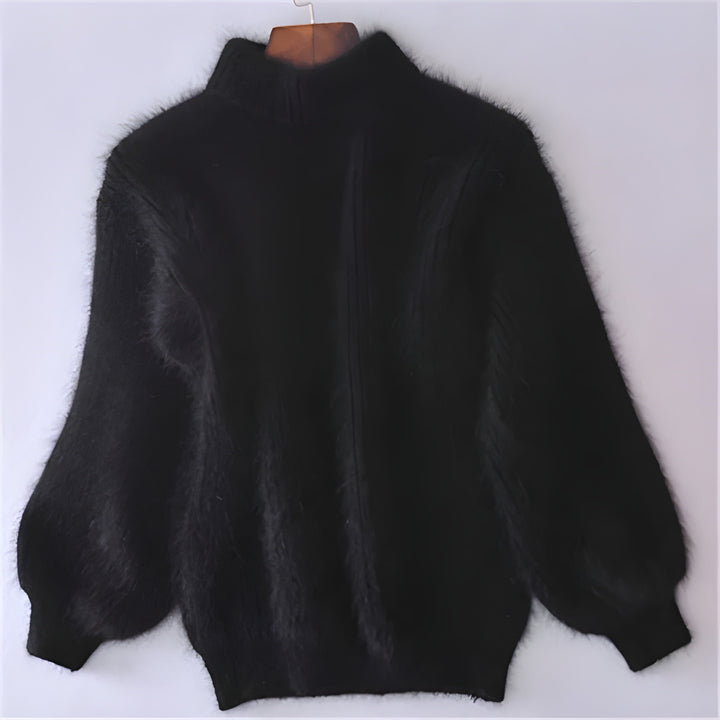 Women’s Turtleneck Sweater | Thick Knit with Lantern Sleeves | Winter Style | Polyester