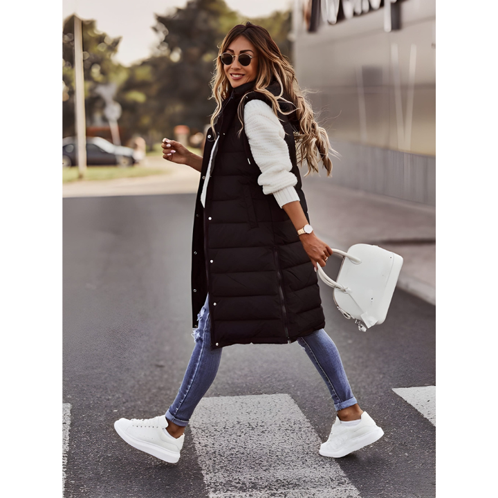 Women’s Vest | Quilted Hooded Clothing | Long Winter Warmth