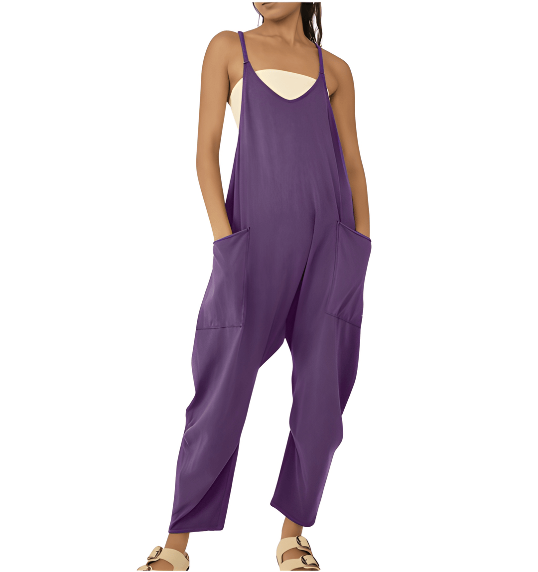 Women’s Jumpsuit | Streetwear Style | One-Piece with Pockets | Polyester Knit