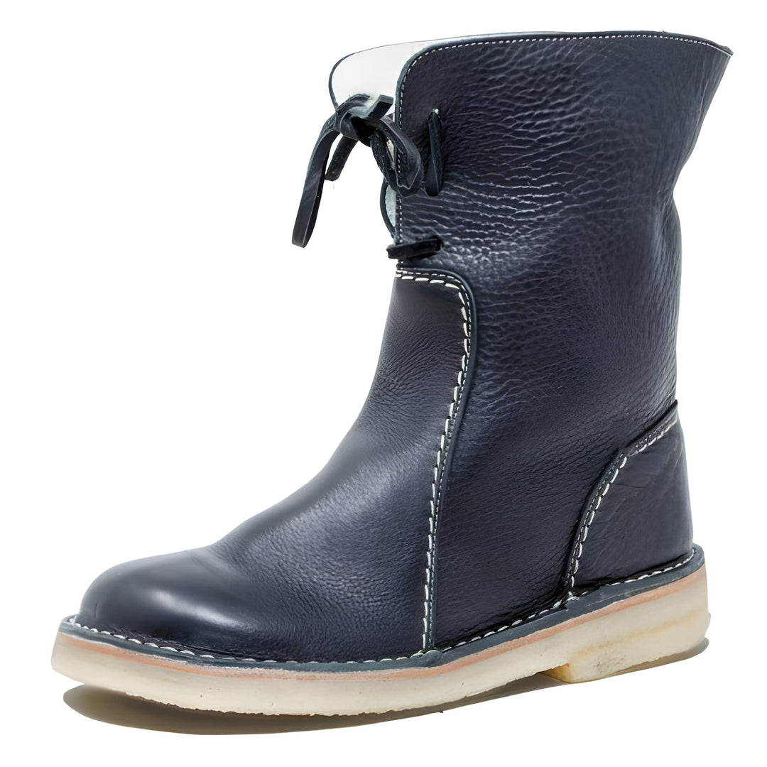 Women’s Snow Boots | Mid-High Lace-Up | Cotton Lined & Leather Upper | Winter Comfort