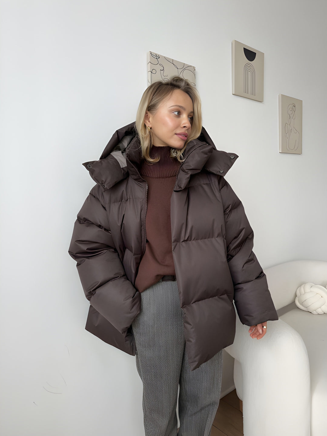 Women's Puffer Jacket | Winter Coat | Detachable Hood Design