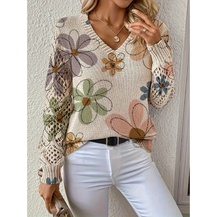 Women’s Jumper | Chic Clothing | V Neck & Long Sleeve