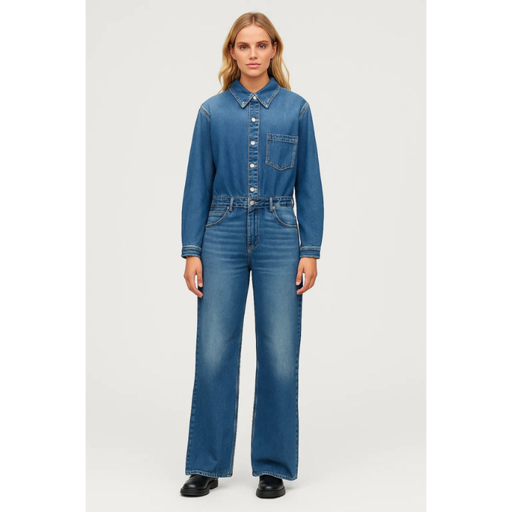 Women’s Jumpsuit | Denim Desin & Snap Button | Timeless Clothing