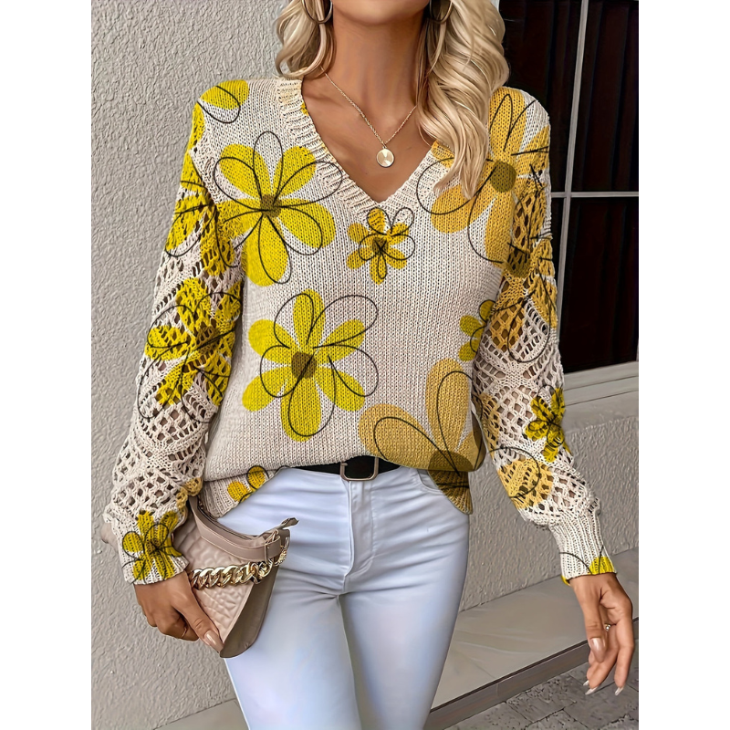 Women’s Jumper | Chic Clothing | V Neck & Long Sleeve