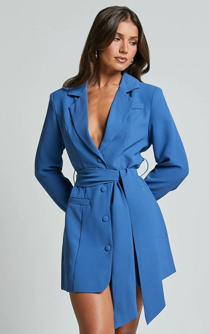 Women’s Blazer | Tailored Belted Chic | Elegant Clothing Style