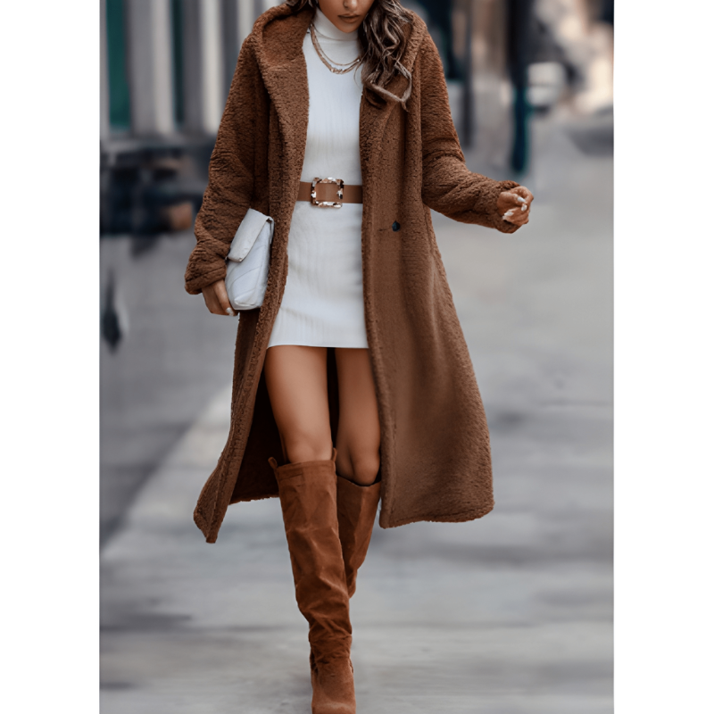 Fluffy Jacket Womens | Winter Clothing | Long Hooded Coat