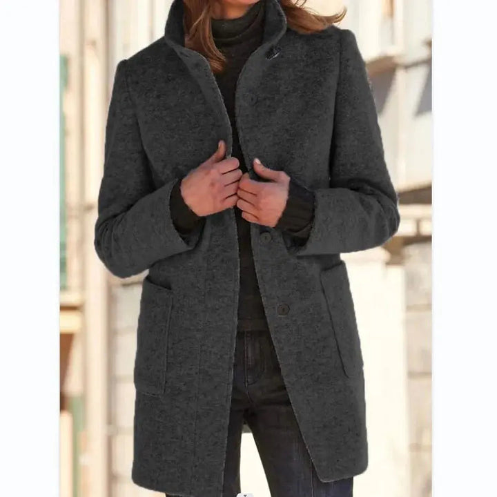 Women's Coat | Tailored Buttoned Winter | Elegant Womens Clothing