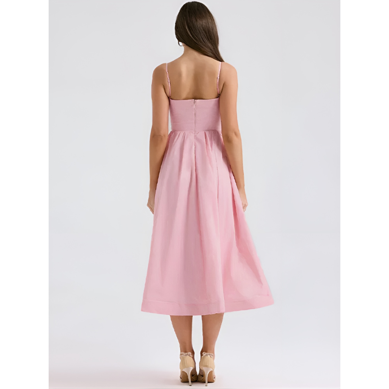 Women’s Dresses | Sleeveless A-Line Silhouette | Elegant Midi Clothing