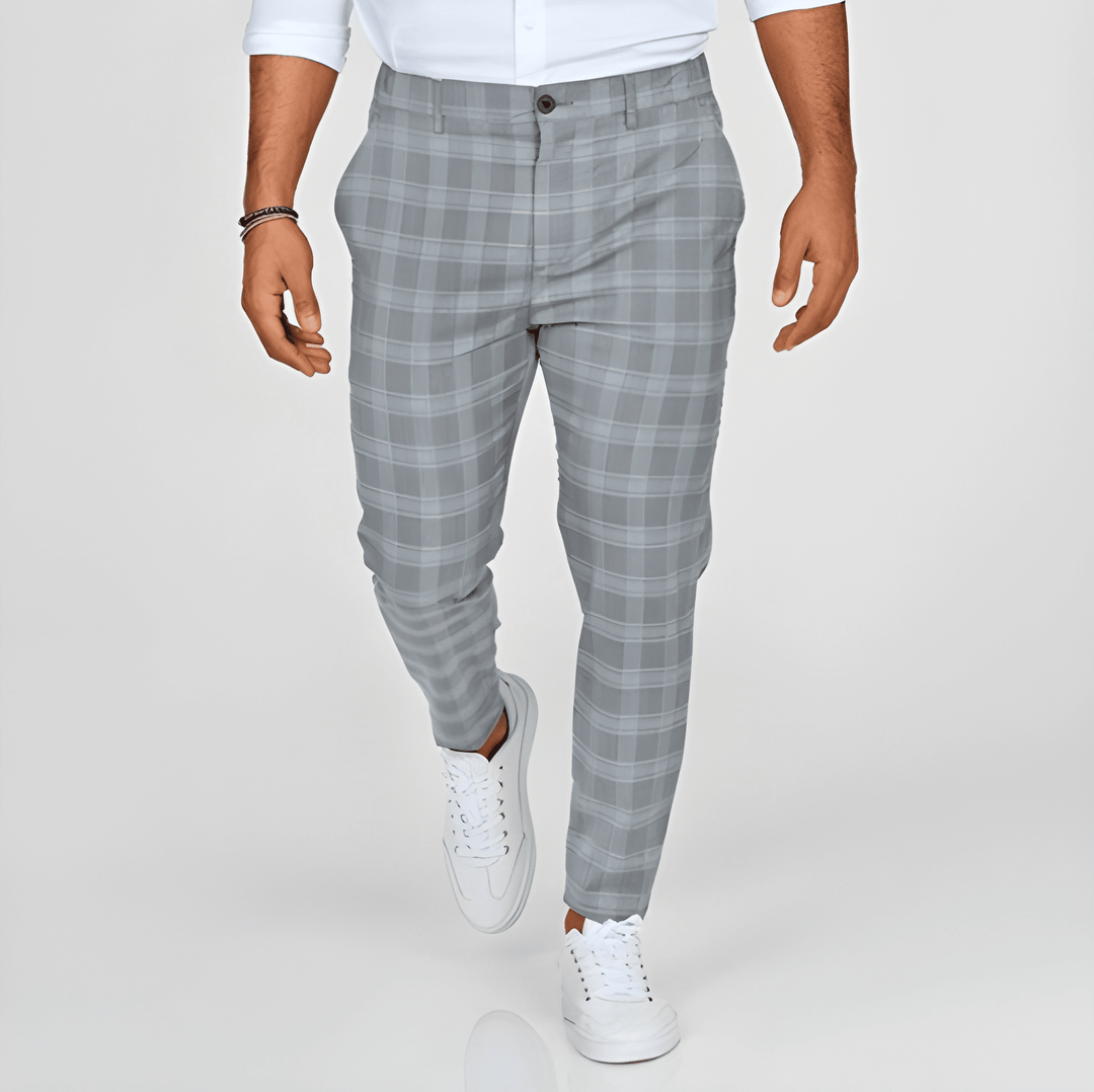 Men’s Checkered Trousers | Vintage Streetwear | Slim Fit & Mid Waist | Cotton & Polyester