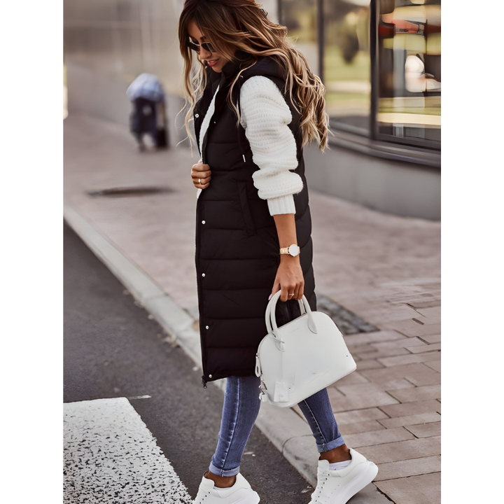 Women’s Vest | Quilted Hooded Clothing | Long Winter Warmth