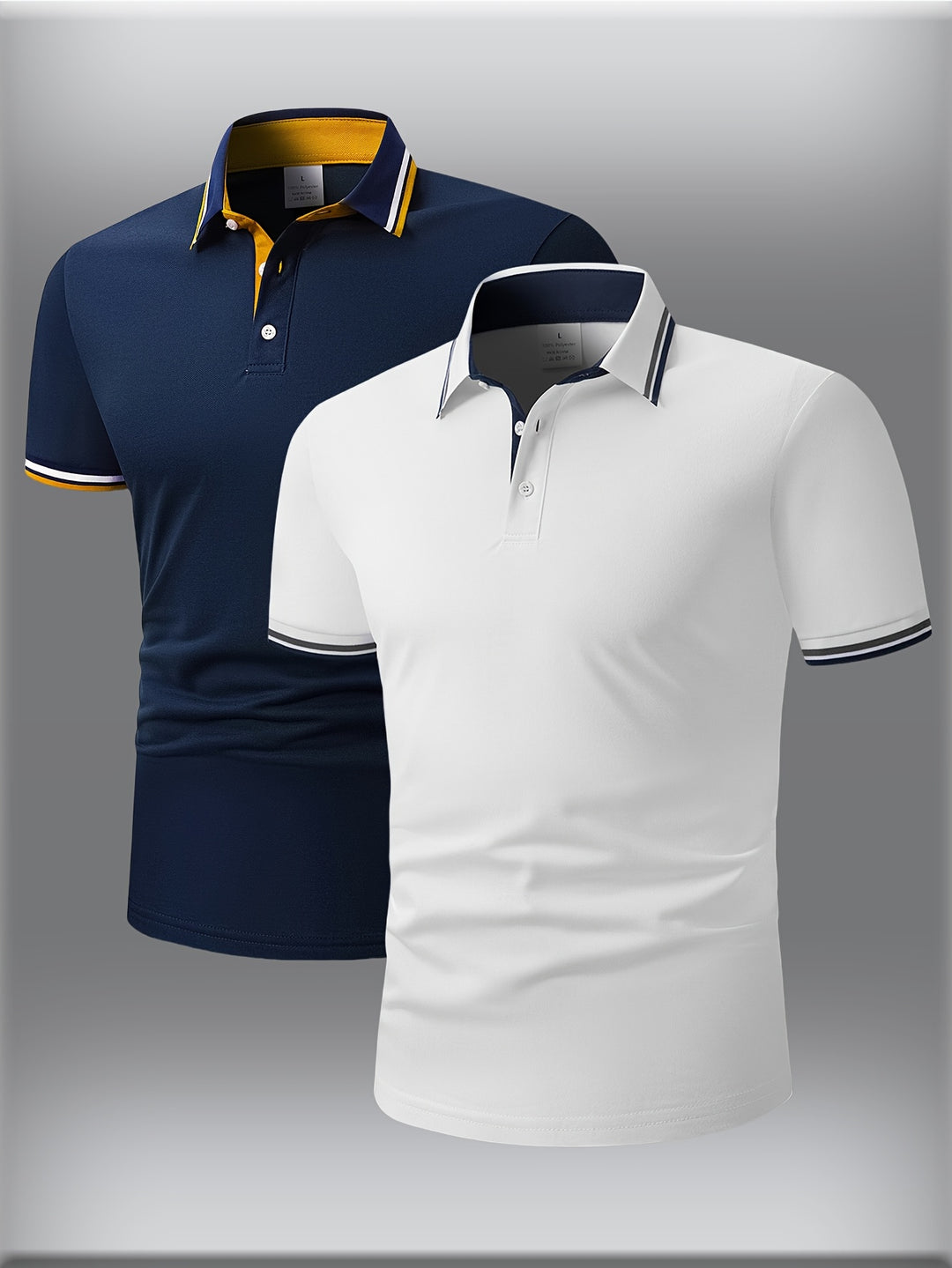 Men's Shirt Set| Contrasting Collar | Lightweight & Summer-Ready | 2-Pack