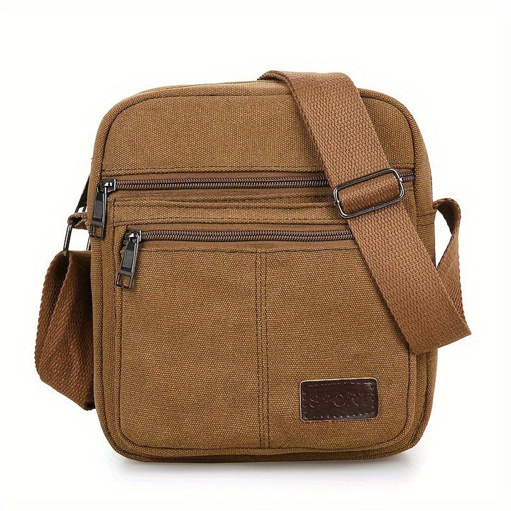Men’s Crossbody Bag | Adjustable Strap & Multiple Zip Pockets | Durable Canvas | Casual