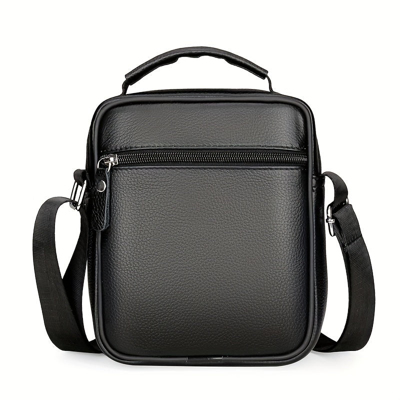 Men’s Shoulder Bag | Genuine Cowhide Leather | Adjustable Strap & Functional Design