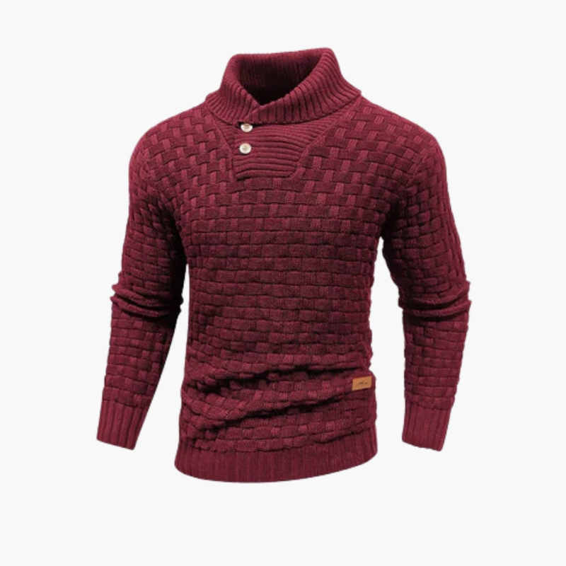 Men’s Jumper | Textured Button Sweater | Textured Mens Clothing