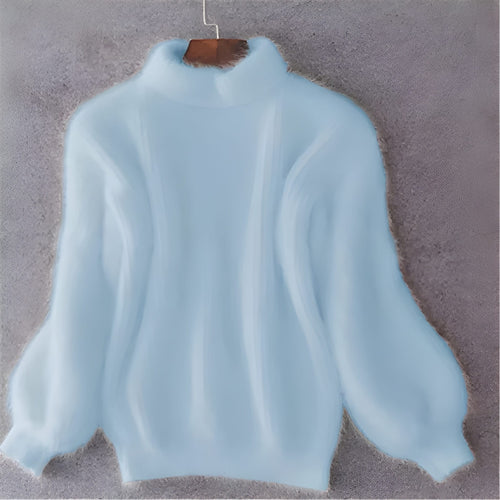 Women’s Turtleneck Sweater | Thick Knit with Lantern Sleeves | Winter Style | Polyester