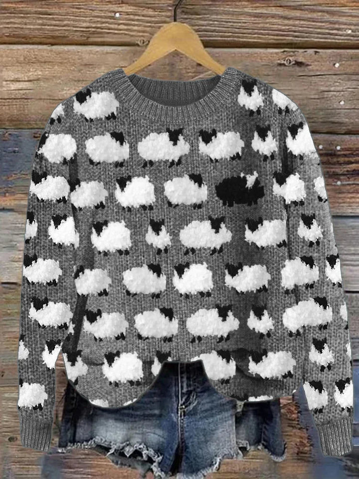 Women’s Sweater | 3D Animal Print | Casual Long Sleeve Jumper | Polyester