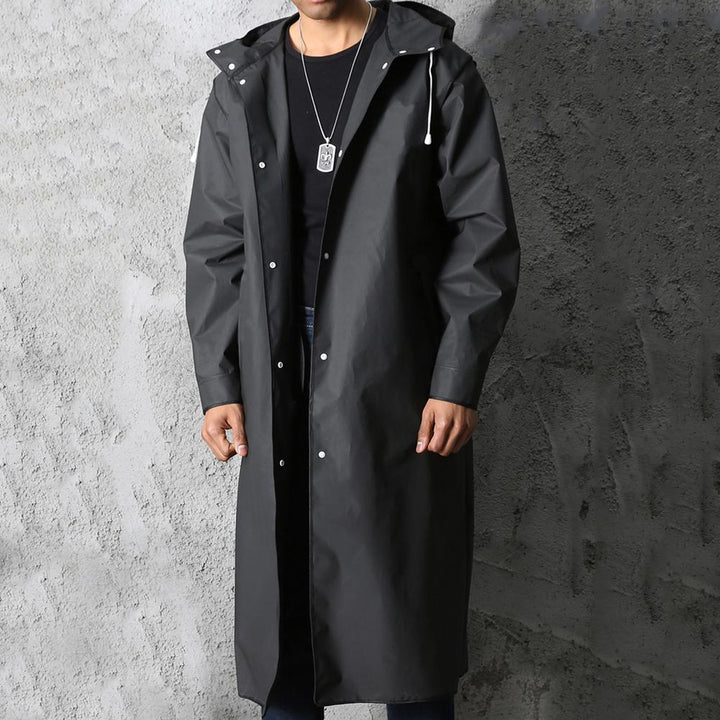 Men’s Jacket | Long Raincoat | Windproof & Hooded