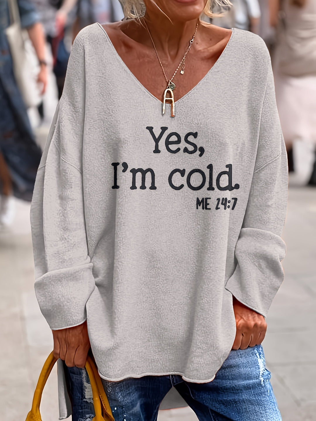 Women Jumpers | Oversized V-Neck Sweater | Cozy & Stylish