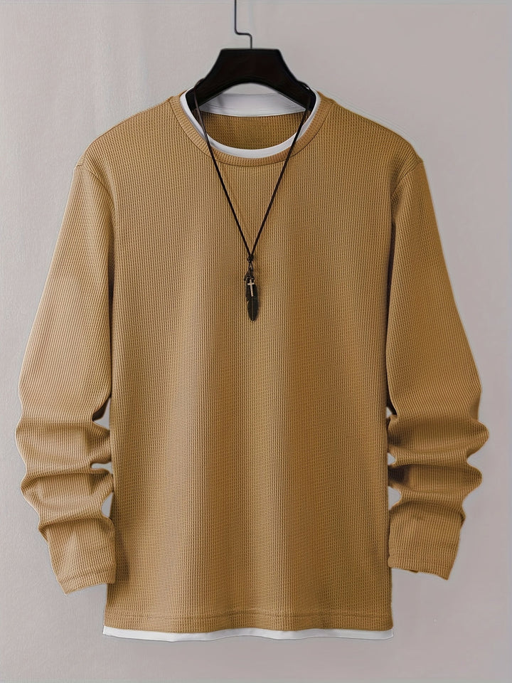 Men's Shirt | Long Sleeves | Waffle Knit | Soft & Stretchy | Casual & Sustainable