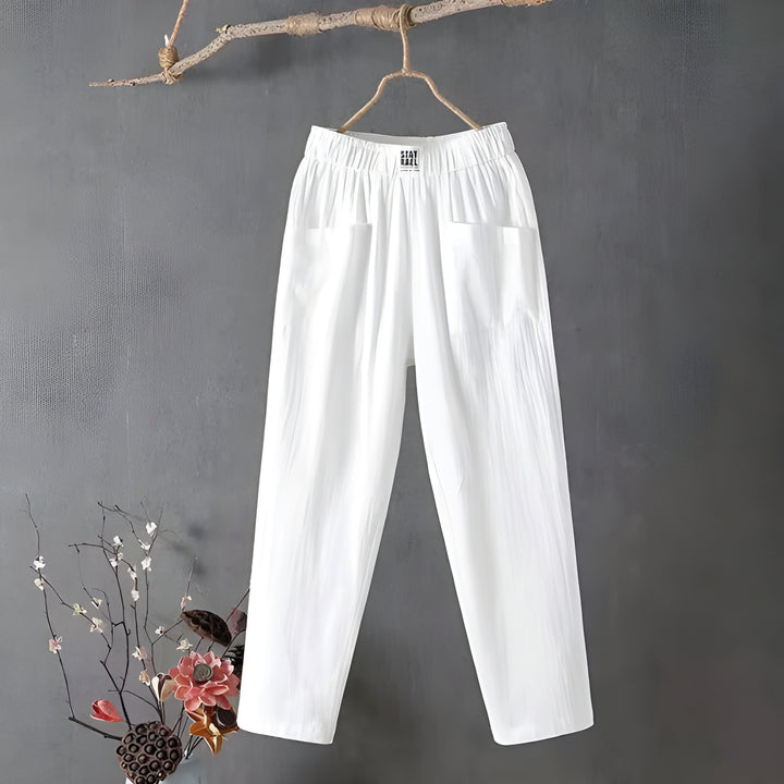Women’s Trousers | Lightweight Harem Style | Cotton-Linen & Slimming Fit | With Pockets