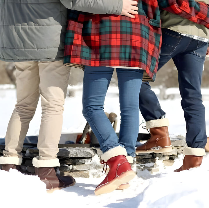 Women’s Snow Boots | Mid-High Lace-Up | Cotton Lined & Leather Upper | Winter Comfort