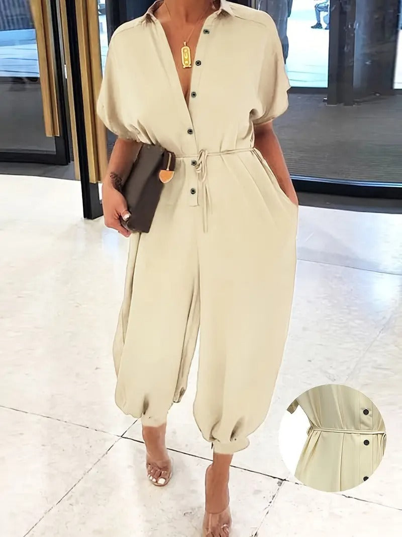 Ladies' Jumpsuit | Wide Legs & Waist Tie | Relaxed & Summery | Comfortable Fit