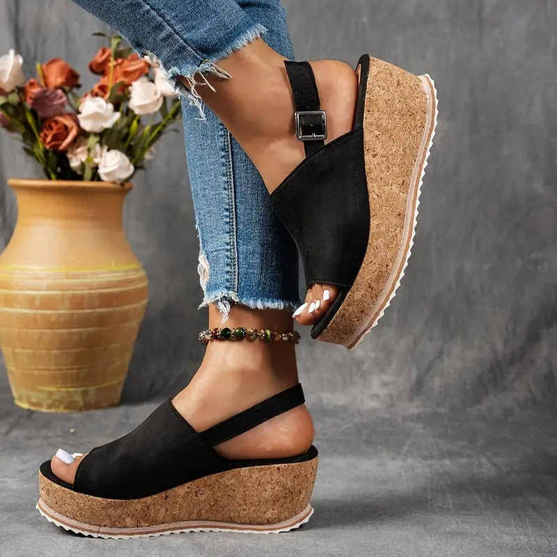 Ladies' Sandals | Cut-Out Design & Open Toe | EVA Platform & Buckle | Summer Comfort
