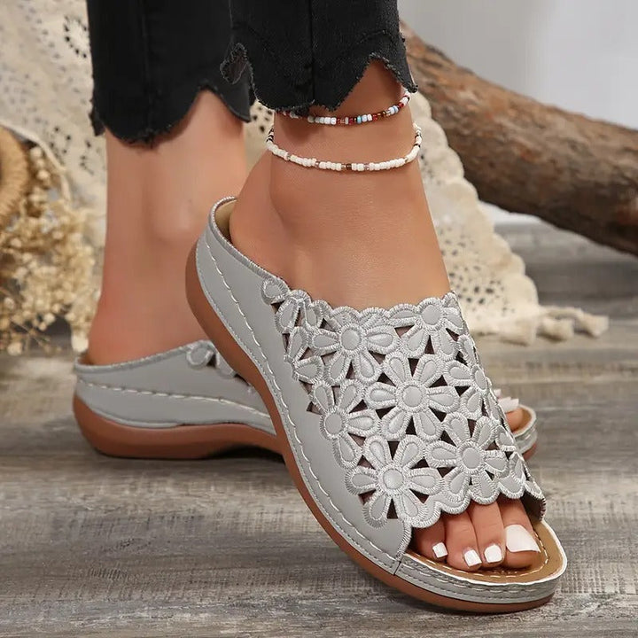 Ladies' Sandals | Floral Pattern & Wedge Heel | Soft Sole & Hollowed Platform | Comfortable Walking Sandals