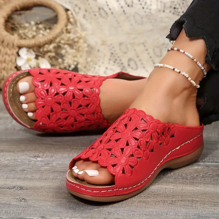 Ladies' Sandals | Floral Pattern & Wedge Heel | Soft Sole & Hollowed Platform | Comfortable Walking Sandals