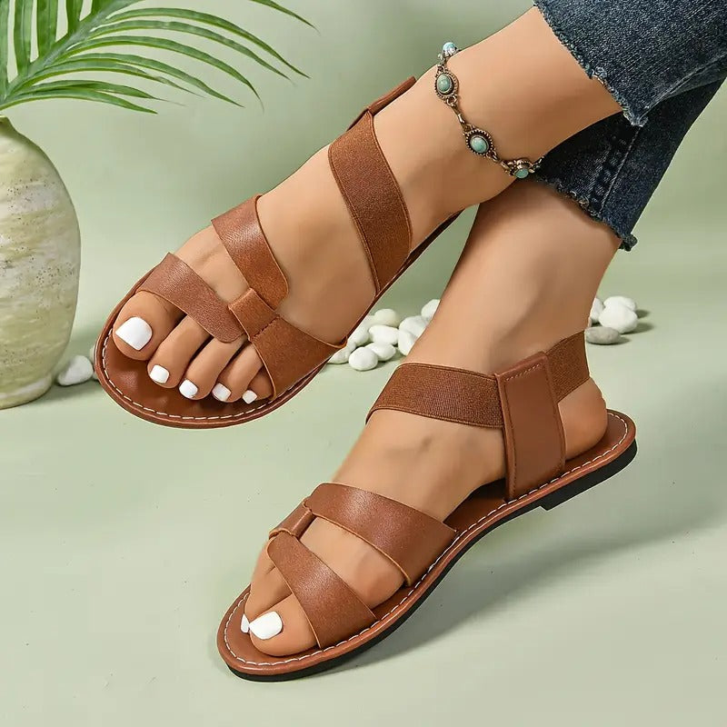Ladies' Sandals | Minimalist Design & Ankle Strap | Lightweight & Open Toe | Leather