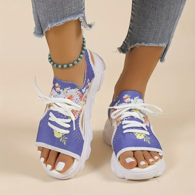 Ladies' Sandals | Open Toe & Front Lacing | Thick Sole & Mesh Design | Summer Comfort