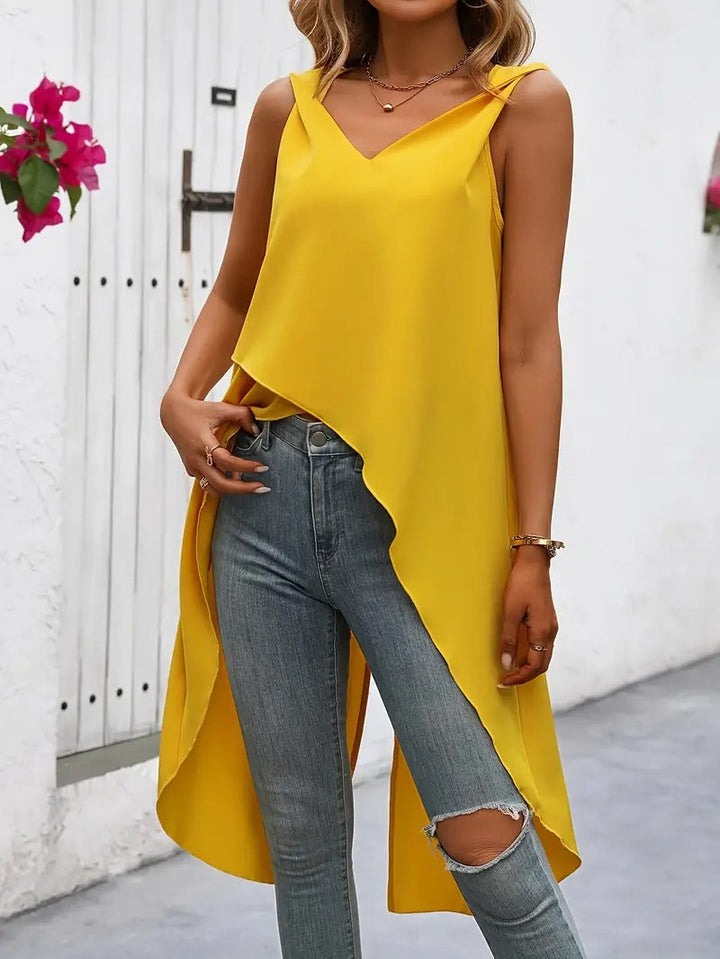 Ladies' Top | Elegant Asymmetric Shoulder & Off-Shoulder | Modern & Summery Style