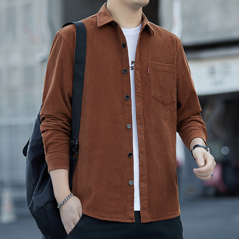 Men's Corduroy Shirt Jacket | Casual & Trendy | Button Closure & Chest Pockets