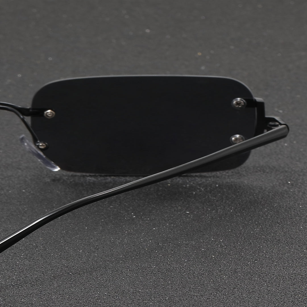 Men's Glasses | Retro Square | Metal Frame | Rimless Design