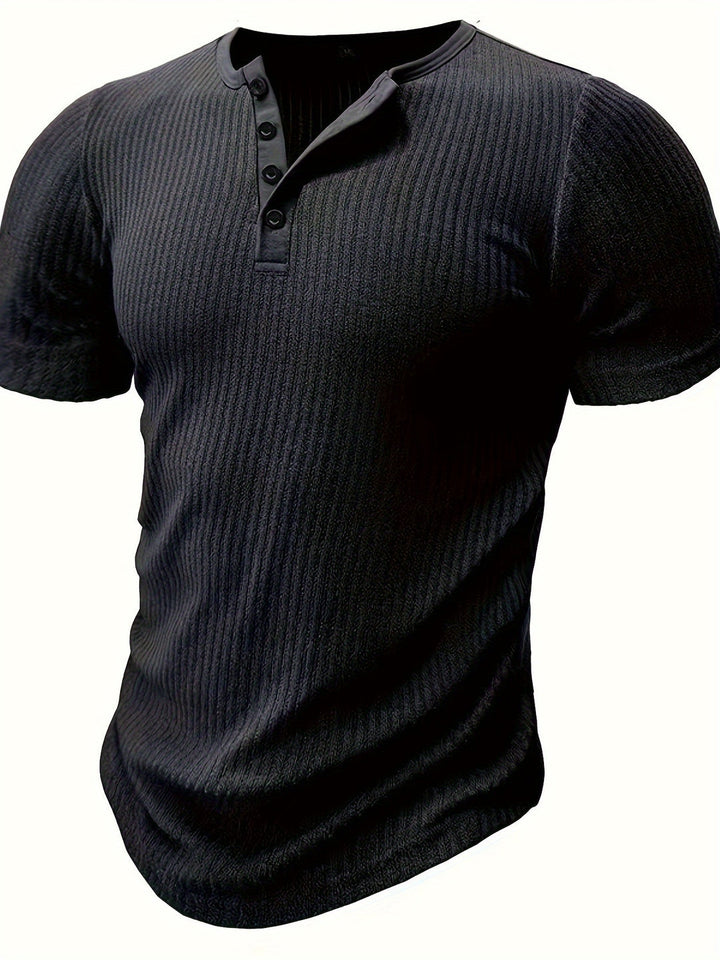 Men's Henley Shirt | Knitted & Striped | Casual & Chic | Summer