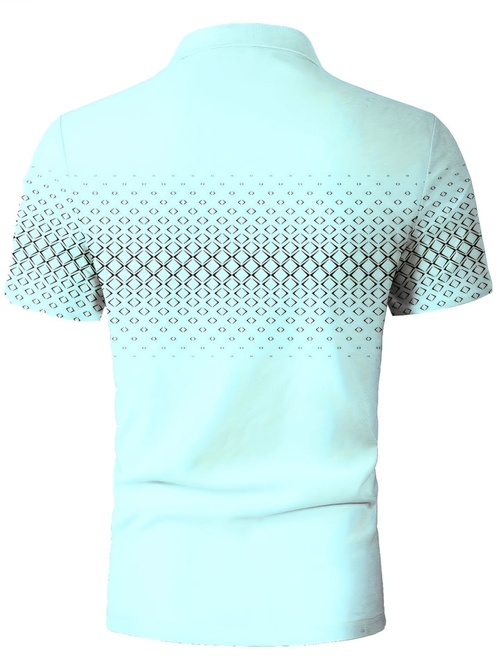 Men's Polo Shirt | Black Diamond Print | Comfortable & Stretchy | Short Sleeve