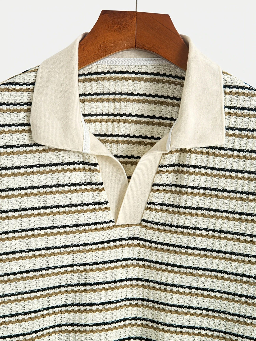 Men's Polo Shirt | Striped Knit | Comfortable & Breathable | Summer