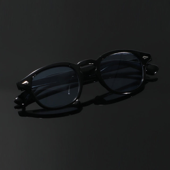 Men's Retro Sunglasses | Black Round Frame & AC Lenses | Casual & Stylish