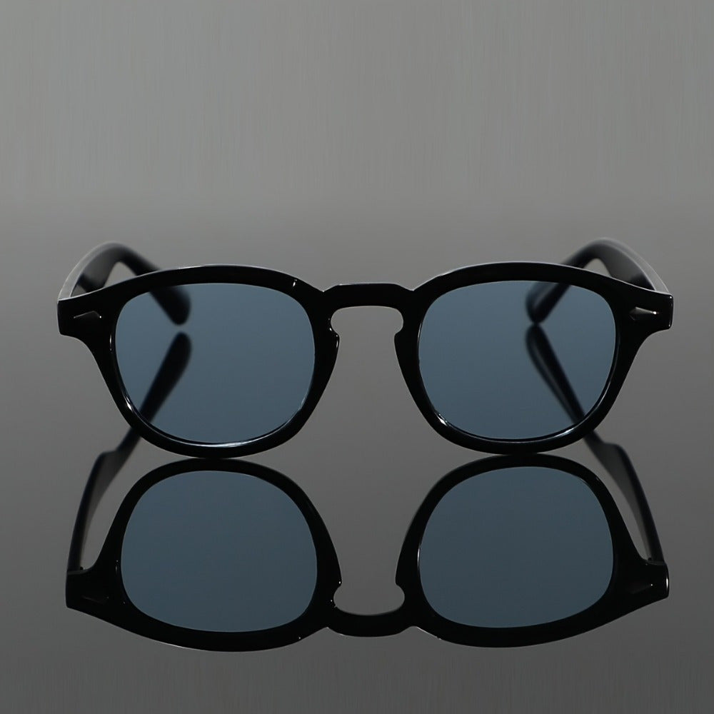 Men's Retro Sunglasses | Black Round Frame & AC Lenses | Casual & Stylish