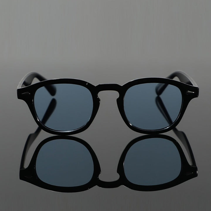 Men's Retro Sunglasses | Black Round Frame & AC Lenses | Casual & Stylish