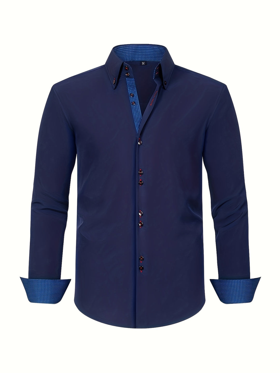 Men's Shirt | Double-Breasted & Stretch | Light Blue & Contrast Cuffs