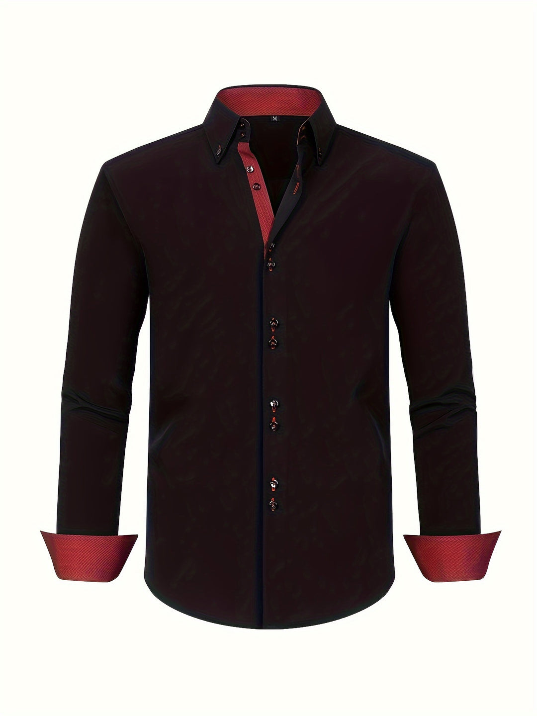 Men's Shirt | Double-Breasted & Stretch | Light Blue & Contrast Cuffs
