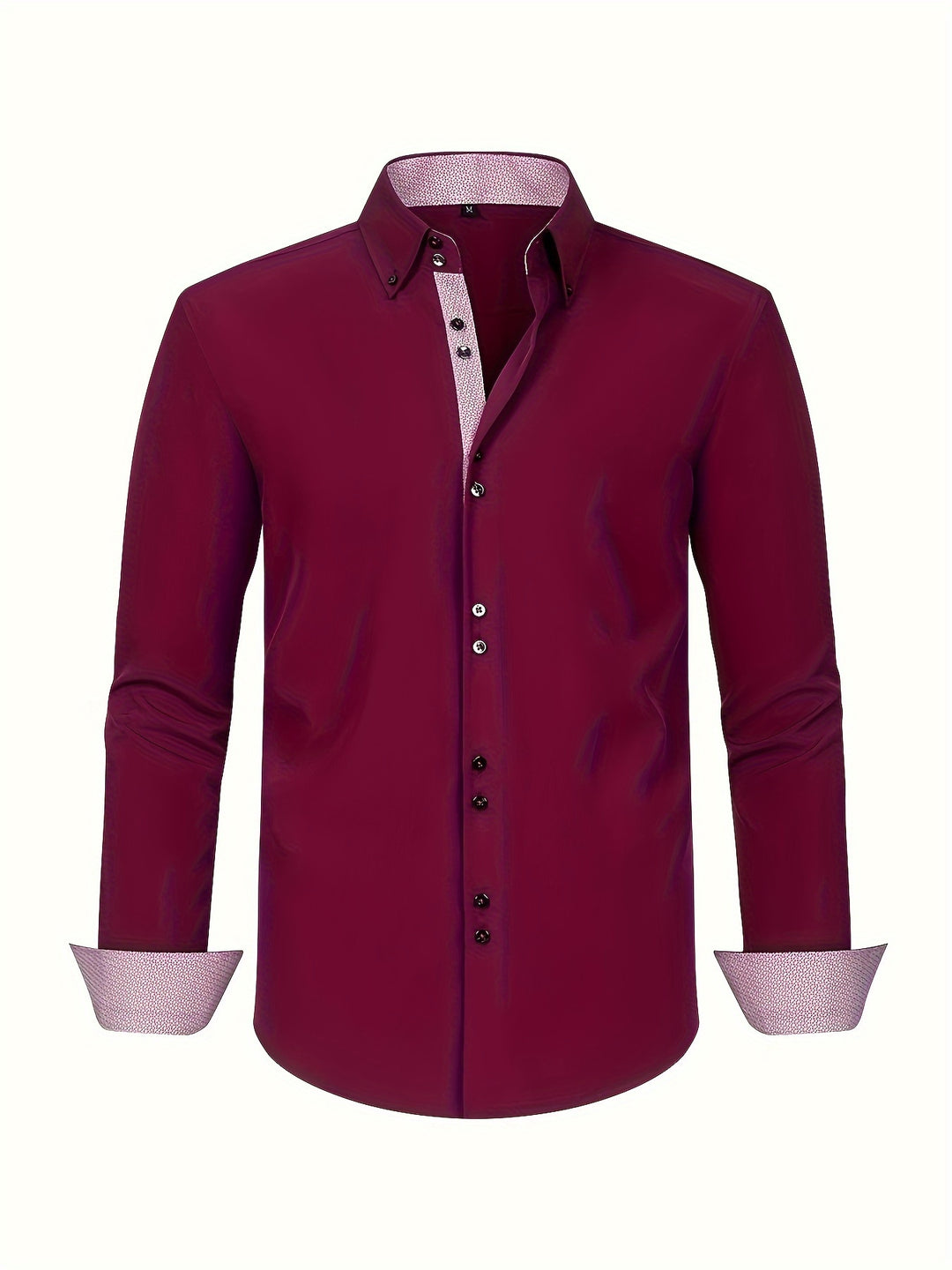 Men's Shirt | Double-Breasted & Stretch | Light Blue & Contrast Cuffs