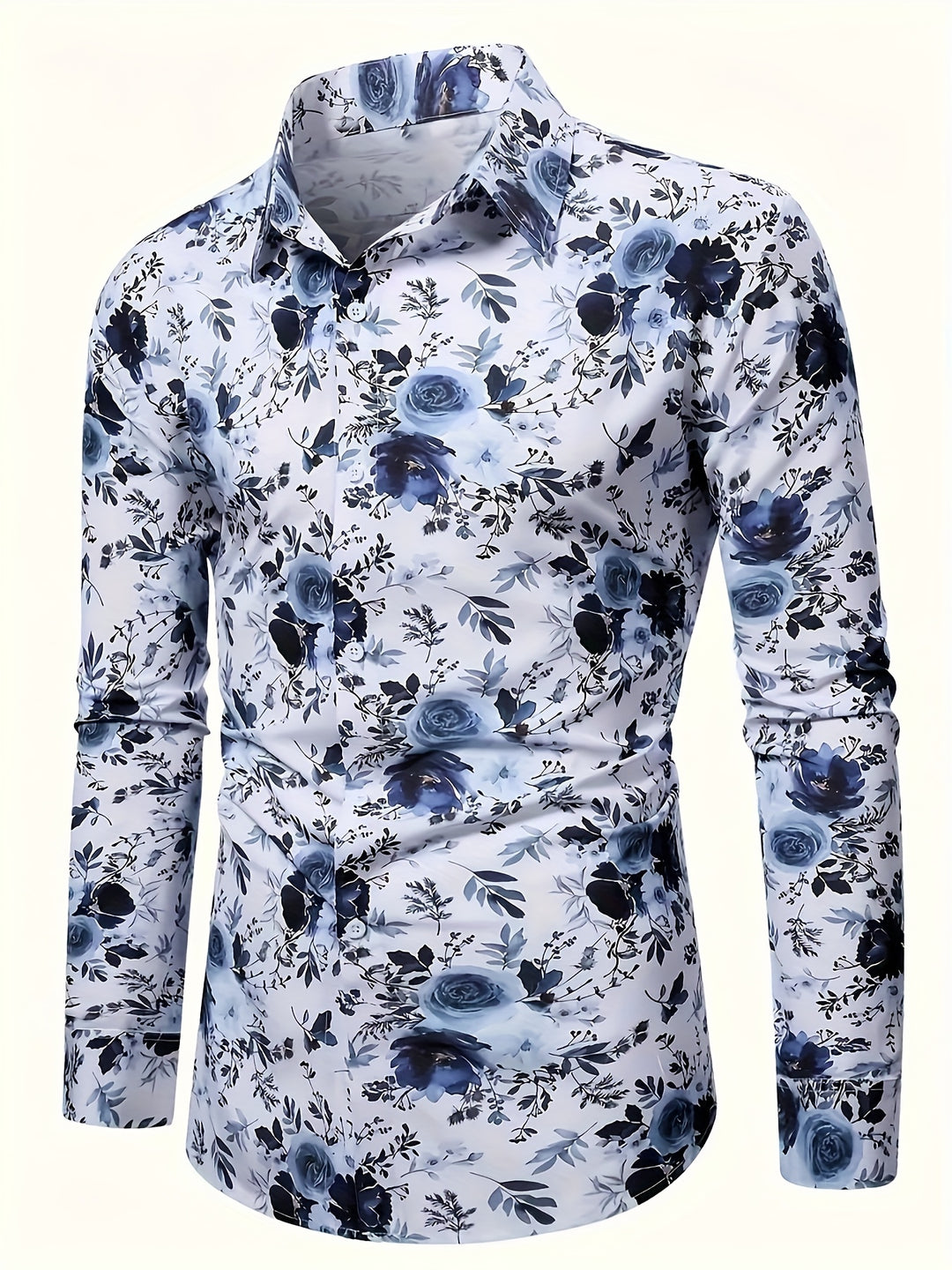 Men's Shirt | Floral Print | Lightweight & Comfortable | Long Sleeve & Collar