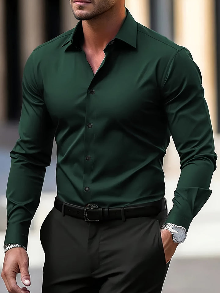 Men's Shirt | Semi-Transparent & Elegant | Long Sleeve & Notched Collar