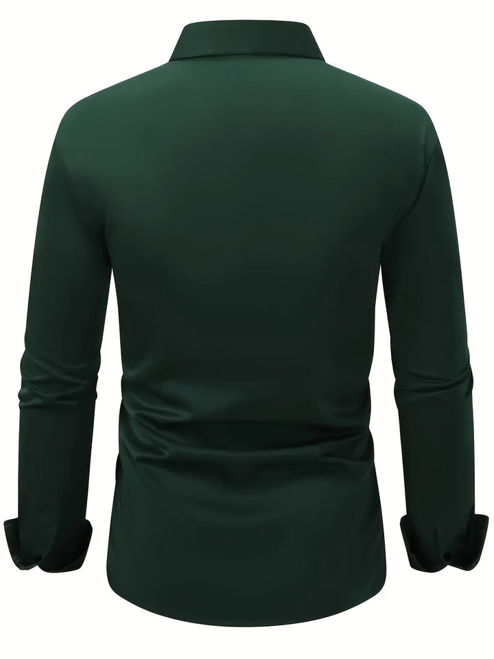 Men's Shirt | Semi-Transparent & Elegant | Long Sleeve & Notched Collar